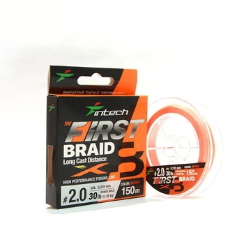 Шнур плетений Intech First Braid X8 Orange 150m 0.8 (14lb/6.36kg)
