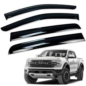 Дефлекторы окон (ветровики) для Ford Ranger 2022+ накладные (HAWK)