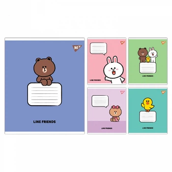Зошит YES Line Friends Stylish 12 аркушів коса лінія мікс дизайнів (767647)