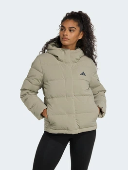 Пуховик зимовий жіночий Adidas Helionic Climawarm JX3027 XS Світлий хакі (4068811671839)