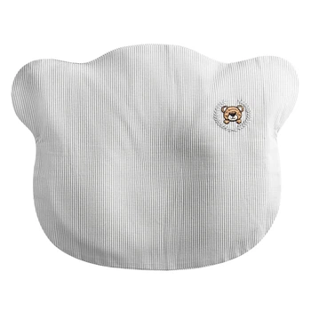 Наволочка для детской ортопедической подушки BabyComfort PAPAELLA 23×30 см, хлопок с вышивкой серая полоска (8-36072*001)