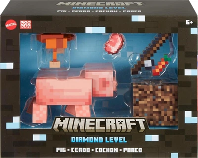 Фігурка Mattel Minecraft Diamond Level Свиня з аксесуарами (HTM04)