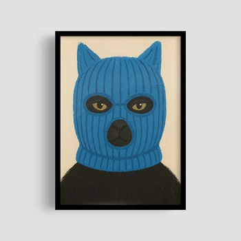 Постер Roomy "Cat Burglar" Черная рамка с глянцевым стеклом A4 (29.7x21 cm)