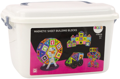 Magnetyczne klocki w pudełku LeanToys 118 elementów 18435 (5905991015949)