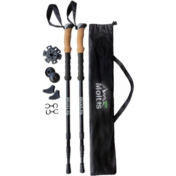 Палки для трекінгу та скандинавської ходьби Moltis Relax MR-140 з системою Antishock та насадками і чохлом 10025