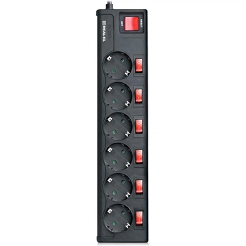 Фильтр питания REAL-EL RS-6 Extra 1.8 м черный