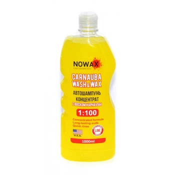 NOWAX Автошампунь концентрат с виском карнаубы 1:100 /Nowax Carnauba Wash&Wax 1L NX01100