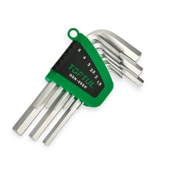 Набір ключів шестигранних коротких HEX 1,5-10 мм, 9 шт. сталь S2 Toptul