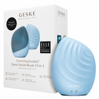 Электронная ультразвуковая щетка для лица GESKE Sonic Facial Brush 5в1 аквамариновая