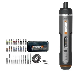 Отвертка аккумуляторная Worx WX242 с насадками в кейсе