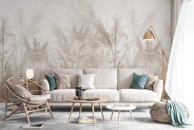 Фотообои флизелиновые Walldeco Полевые растения u93903d2 Бежевый 300х200 см