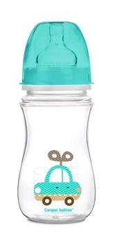 Бутылка с широким антиколиковым отверстием Easystart Цветные зверьки 240 мл Canpol babies Бирюзовая (5903407352060)