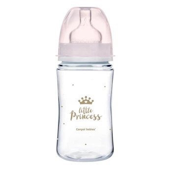 Бутылка антиколиковая с широким отверстием 240 мл PP Easystart Royal baby Canpol babies Розовая (5901691844421)