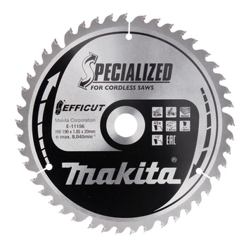 Пиляльний диск MAKITA 190*20мм*45Т по дереву для акумуляторних пил Efficut E-11156