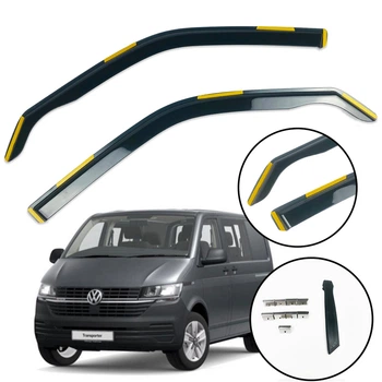 Дефлекторы окон (ветровики) для Volkswagen T6 2015+ вставные 2 шт (HAWK)
