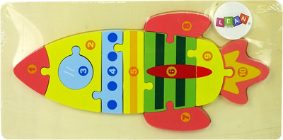 Układanka drewniana Lean Toys Rakieta (5904665991909)