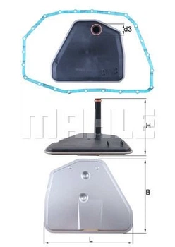 Фільтр АКПП Audi A4/A6 2.7-4.2 04-11/VW Phaeton 3.0-4.2 03-16 з прокладкою/23 отверстия HX 164D MAHLE