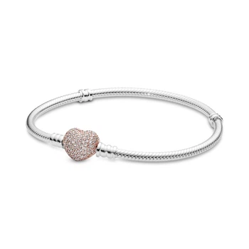 Срібний браслет Пандора Pandora з застібкою Rose 586292CZ (23)