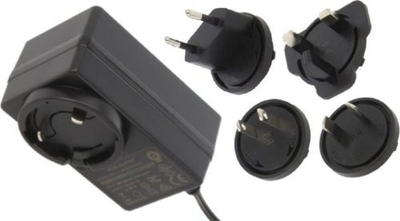 Zasilacz impulsowy Delta 24V/1A/24W adapter horyzontalny wtyk AC: EU/US/UK/AU wtyk DC:2.1/5.5(+) (POSB24100A-E1/U1/U2/A3)