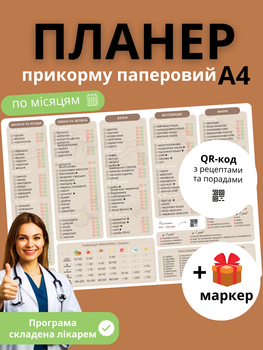 Планер прикорму 145+ перших продуктів А4 паперовий помічник мами трекер введення харчування для новонароджених + маркер