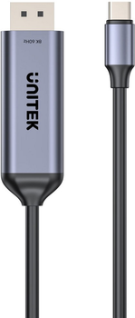 Kabel Unitek Bidirectional USB Type-C - DisplayPort 1.4 8K 60 Hz 1.5 m Black (V1423DGY01)
