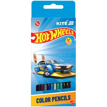 Набор цветных карандашей двусторонних Kite Hot Wheels HW25-054 24 цвета 12 шт