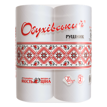 Рушник кух.Обухівський білий (2шт/уп) (24)