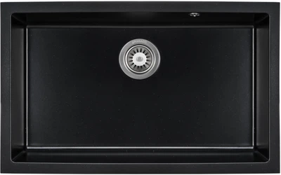 Кухонная мойка GRANADO Under Top XL 752 x 695 мм Black Shine c сифоном