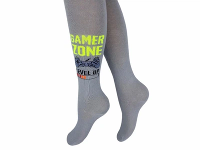 Дитячі колготки бавовняні для хлопчиків Game zone Krokus 98-104 см сірий