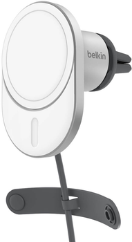 Автомобільний зарядний пристрій Belkin BoostCharge Pro Magnetic Qi2 15W Grey (WIC008BTGR-NCV2)