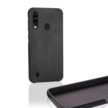 Чехол Бампер ZTE Blade A7 2020 (со сканером) с накладкой Эко-кожа Черный