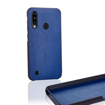 Чехол Бампер ZTE Blade A7 2020 (со сканером) с накладкой Эко-кожа Синий