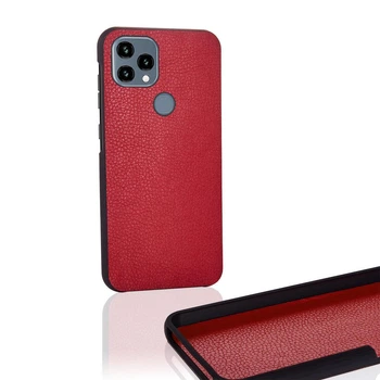 Чехол Бампер FiGi Note 1C с накладкой Эко-кожа Красный