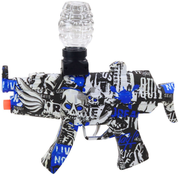 Pistolet elektryczny LEAN Toys na kulki wodne Grafitti Biało-niebieski 24267 (5905991054139)