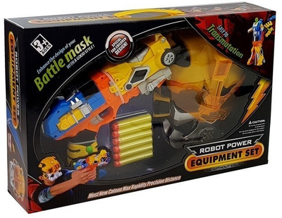 Пістолет LEAN Toys на поролонові стріли 2 в 1 з маскою 5090 (5907625589390)