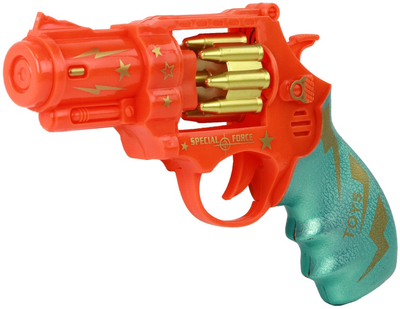 Pistolet-revolver LEAN Toys ze światłem i dźwiękiem Pomarańczowy 17083 (5905884459409)