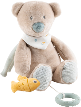 Pluszowa zabawka Nattou z pozytywką i silikonowym gryzaczkiem Miś Jules 30 cm (5414673950039)