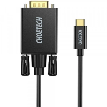 Кабель мультимедийный USB-C to VGA 1.8m FHD60Hz black Choetech (XCV-1801-BK)