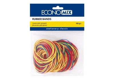 Резинки для денег 100 г ассорти Economix E41506