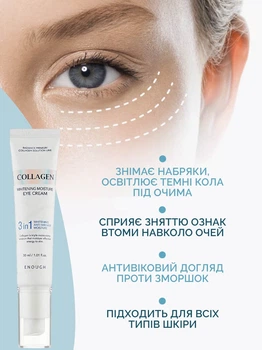 Осветляющий крем для век с коллагеном Enough Collagen 3 in 1 Whitening Moisture Eye Cream