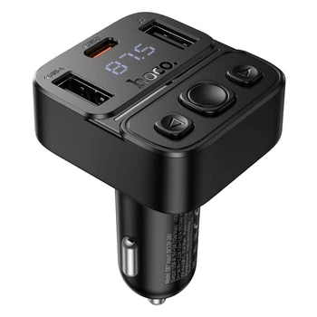 FM трансмітер HOCO E87 Delta 35W Bluetooth 5.4 автомобільний модулятор PD QC USB Type-C адаптер для авто з швидкою зарядкою 20W USB музикою підтримкою FLAC MP3 та Bluetooth підключенням