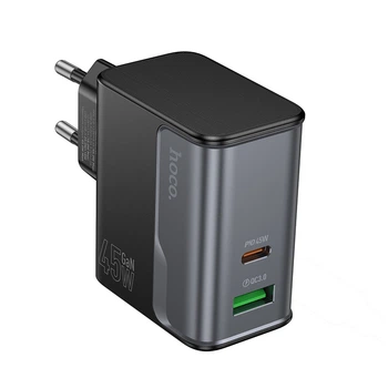 Зарядний пристрій із швидкою зарядкою 45W HOCO CS74A 1Type-C + 1USB Чорний