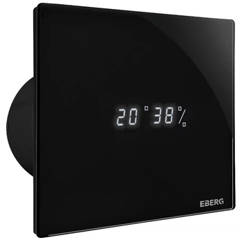 Вентилятор для ванной EBERG ENSO 120 датчик влажности из черного стекла + заслонка