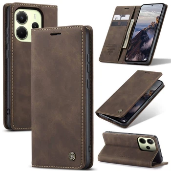 Чехол книжка с магнитом Xiaomi Redmi Note 14 (версия Global) CaseMe Dark Brown (41141-05)