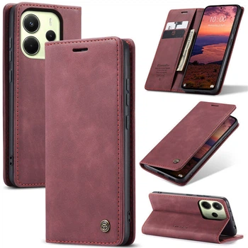 Чехол книжка с магнитом Xiaomi Redmi Note 14 (версия EU) CaseMe Wine (43225-42)