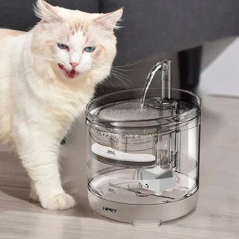 Питьевой фонтан поилка для кошек и собак NPET WF050TP 1.5L с фильтром прозрачный