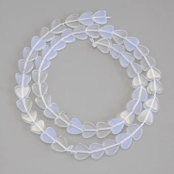 Бусы лунного камня в форме сердца, диаметр 8×8×2 мм, на нитке, длина 38 см+, ida71153