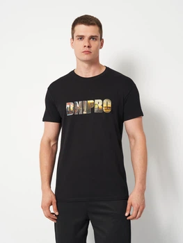 Футболка хлопковая длинная мужская Sol's Imperial Dnipro evening DTF11500309/416 XL Черная с принтом (3609374972448)