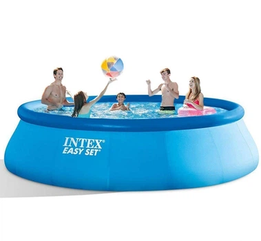 Надувной бассейн Intex 26166-0 круглый из ПВХ 457х107 см со встроенным сливным клапаном на 12430 л Синий (127-9-26166-0)