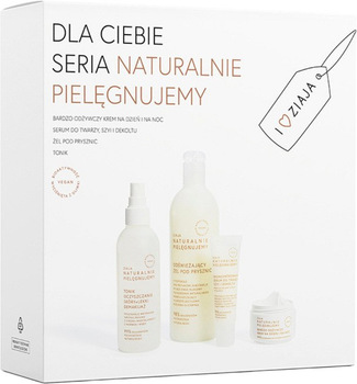 Zestaw kosmetyków pielęgnacyjnych Ziaja Naturalnie Pielęgnujemy Krem na dzień i noc 50 ml + Serum do twarzy 30 ml + Żel pod prysznic 400 ml + Tonik 200 ml (5901887054078)